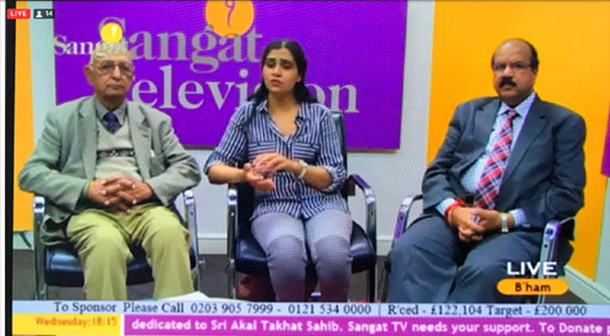 Dr. CA Ashwani Kumar addressing NRIs on Sangat Television, UK